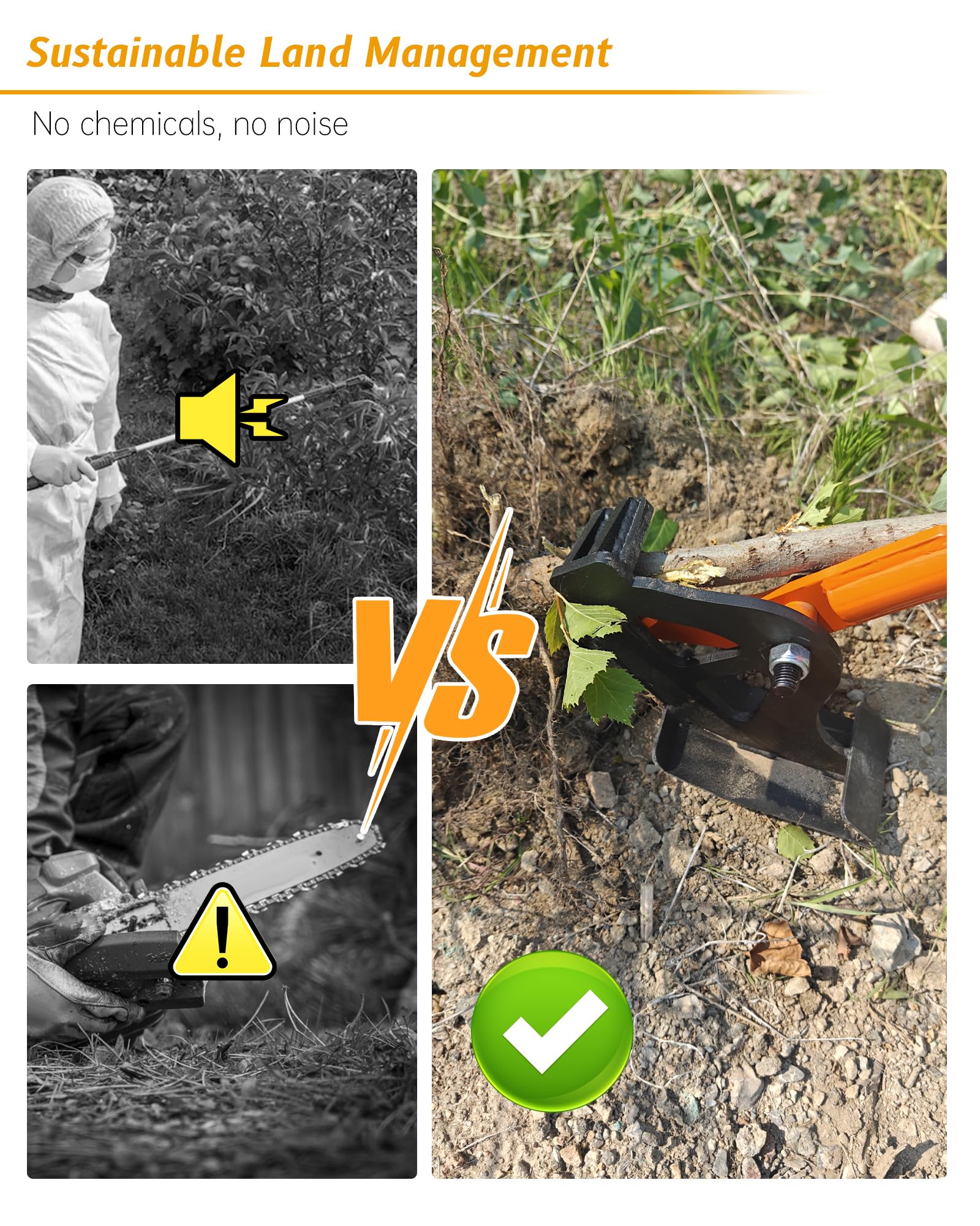 Medium Size Sapling Puller, Heavy-Duty High-Leverage Tree Puller Tool, Fully Uproots Woody Stems ¼ inch - 1 ⅜ inches, Suitable for Trees, Shrubs, Vines and Thorns with Large Root Systems