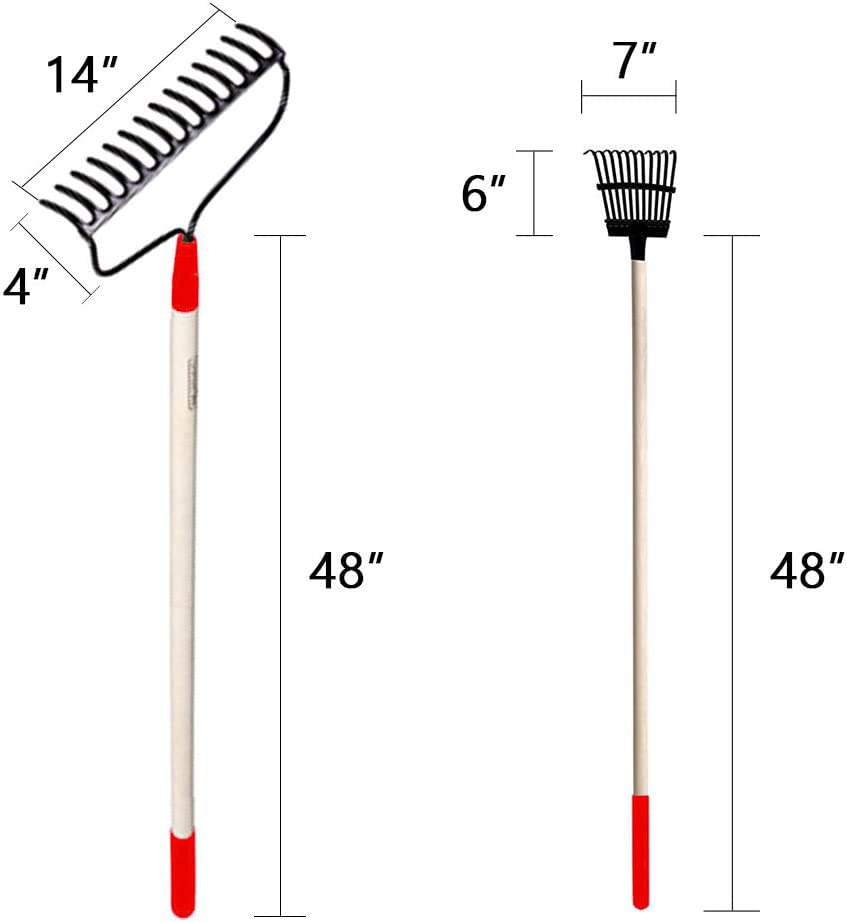 7-Piece Shovels Rakes Hoe Set Garden Tools Gifts for Women Long Wood Handle Pointy Shovels for Digging Short Handle Shovel Meteal Rakes Cultivator Set
