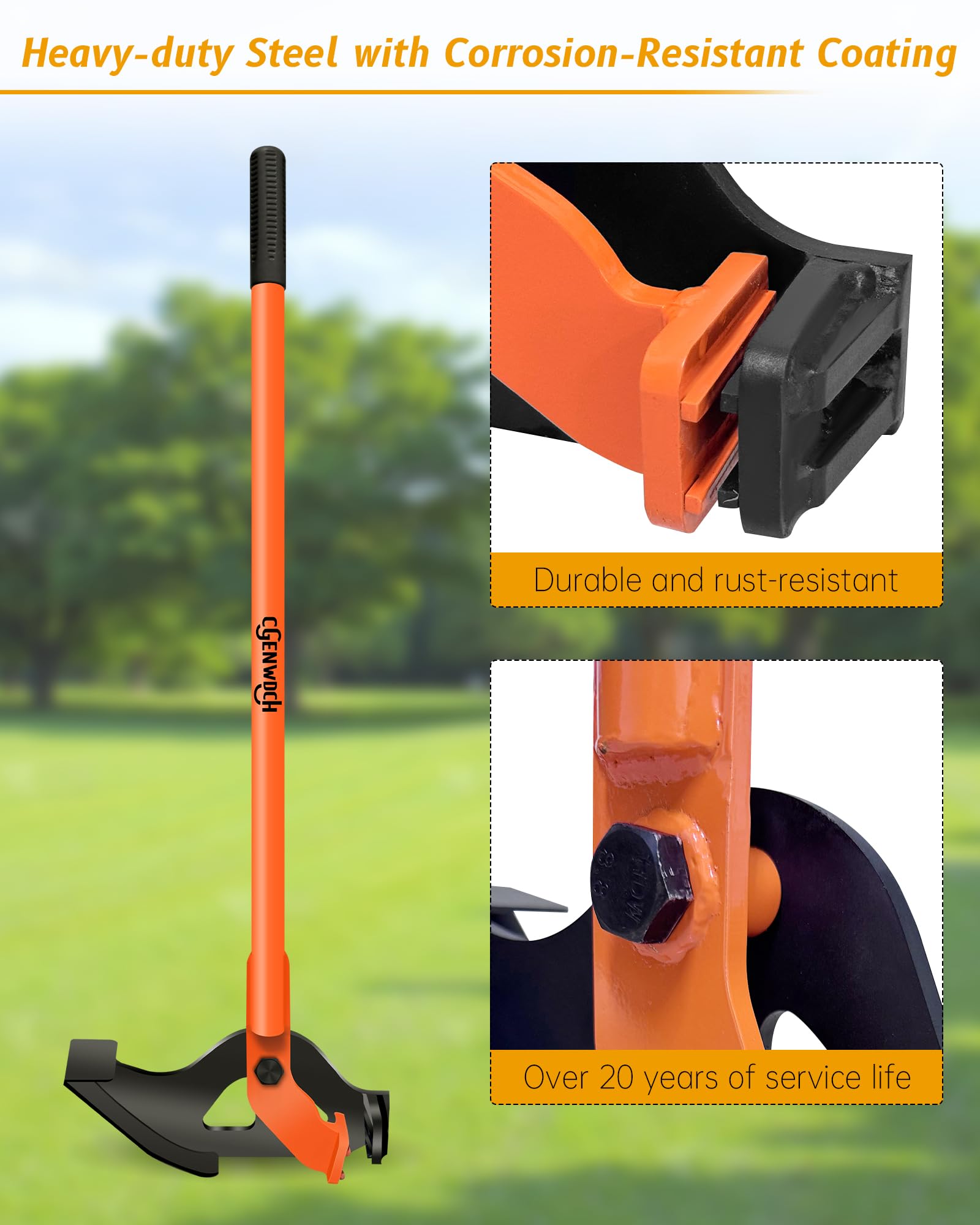 Medium Size Sapling Puller, Heavy-Duty High-Leverage Tree Puller Tool, Fully Uproots Woody Stems ¼ inch - 1 ⅜ inches, Suitable for Trees, Shrubs, Vines and Thorns with Large Root Systems