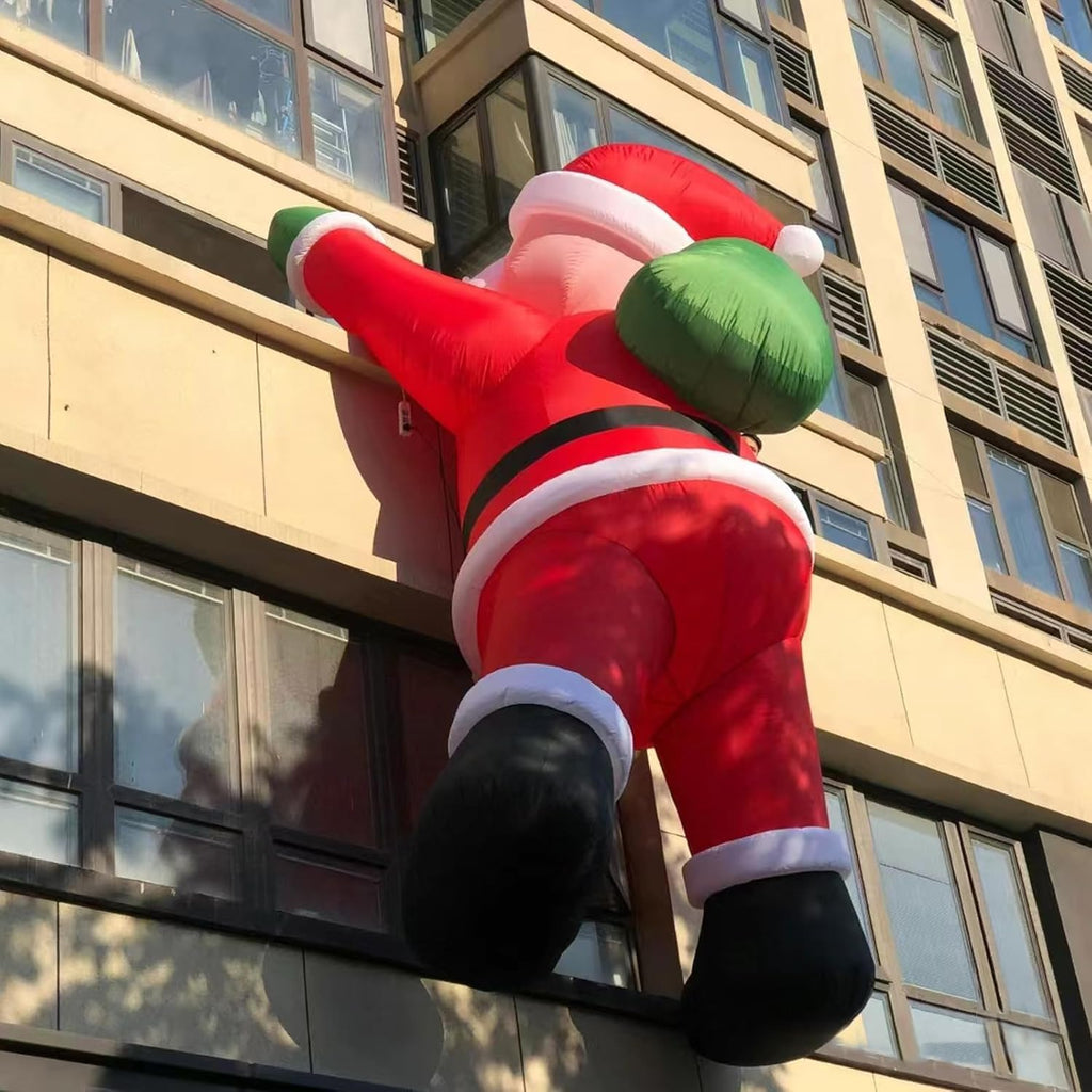 20FT Climbing Inflatable Santa Claus with LED Lights – Lighted Christmas Blow Up Yard Decoration for Outdoor Roof, Chimney, Lawn & Holiday Party Display